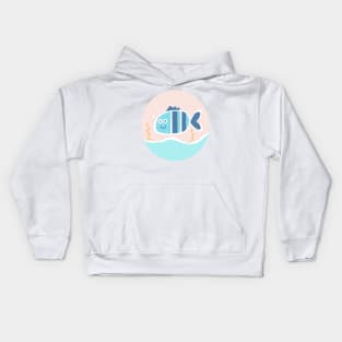 Cute fish in a tank Kids Hoodie